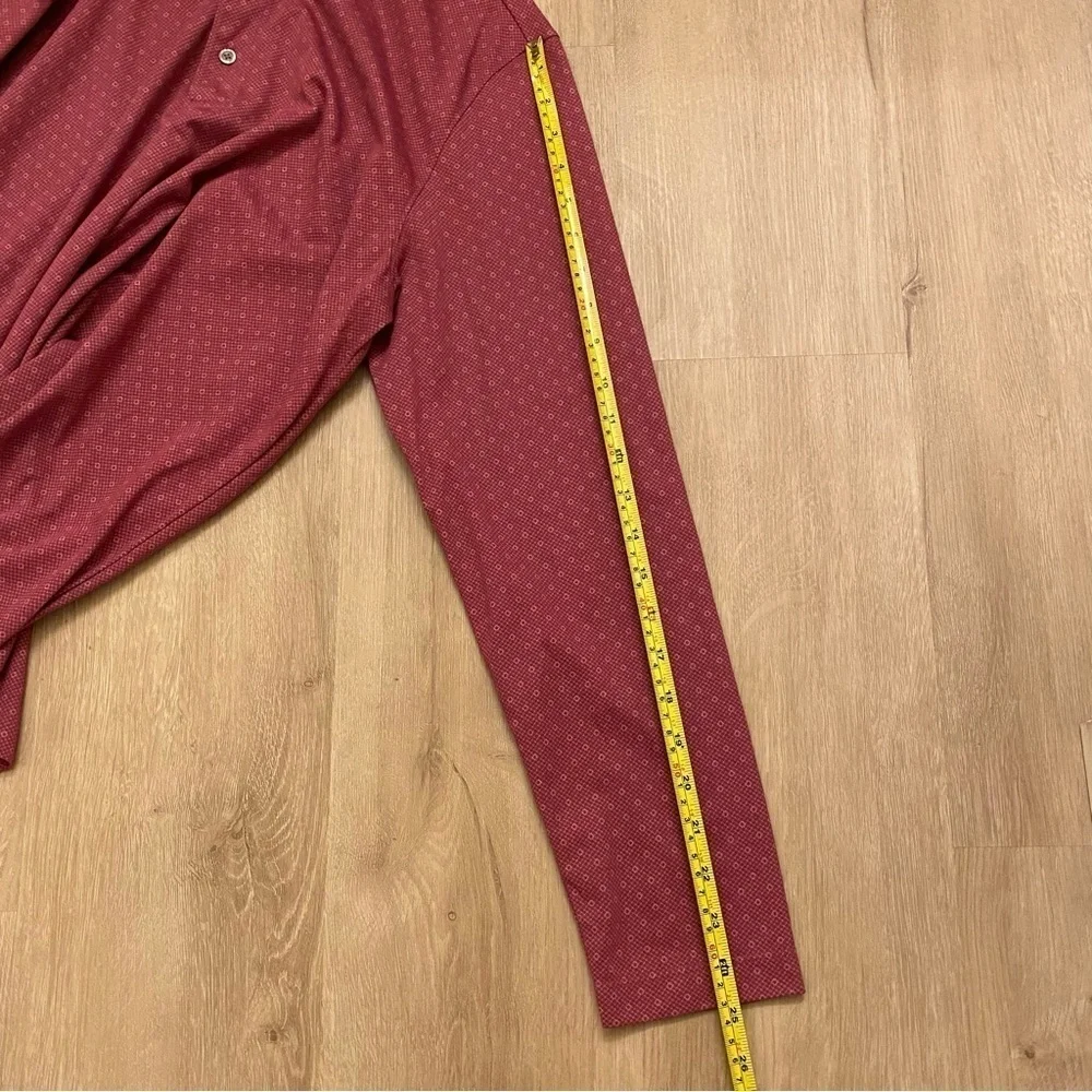 UNTUCKit Shirt Large Polo Mauve Pima Cotton Beaux Lattice